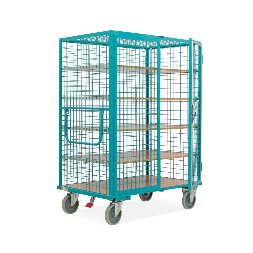 Obrázek produktu: Skříňový vozík Ameise®, síťované stěny, tyrkysová modrá, VxŠxH 1 800 x 1,315 x 910 mm