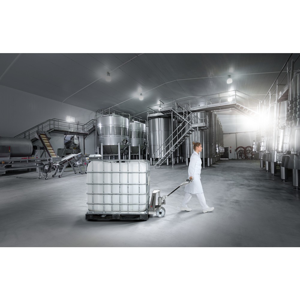Číslo obrázku produktu 5: Ruční paletový vozík z nerezové oceli Jungheinrich AM I20p, profesionální provedení, nosnost 2000 kg, délka vidlí 810 mm, nylon
