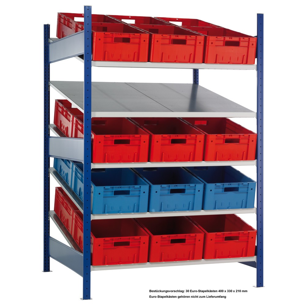 Obrázek produktu: Spádový regál SCHULTE XL, základní pole MULTIplus 150, 2000 x 1300 x 1200 mm